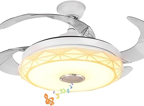 Amazon Com 42 Modern Retractable Smart Ceiling Fans With Lights And Bluetooth Speaker Chandelier Fixtures Remote Control 3 Speed And 3 Light Changes Lighting For Living Room Bedroom 42in Modern Home Improvement