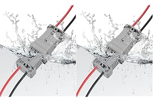 micrl Ip68 Waterproof 50 amps 6-8 Gauge Battery Quick Connect/Disconnect, Ip68 Waterproof Jumper Cable Plug Connector Kit for Recovery Winch, Towing Systems(Grey) (2pair-50a)