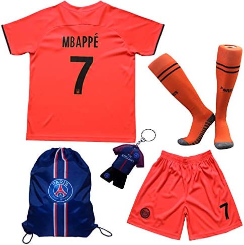 LES TRICOT 2019/2020 Paris Away #7 MBAPPE Football Futbol Soccer Kids Jersey Shorts Socks Set Youth Sizes