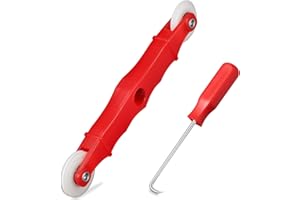 LRVAE 2 Pcs Screen Repair Tool, Including Upgrade Rolling Tool and Spline Hook, Easy to Use, Ergonomic Roller Equipped with Bearings for Patio, Porch, RV, Garden Screen and More