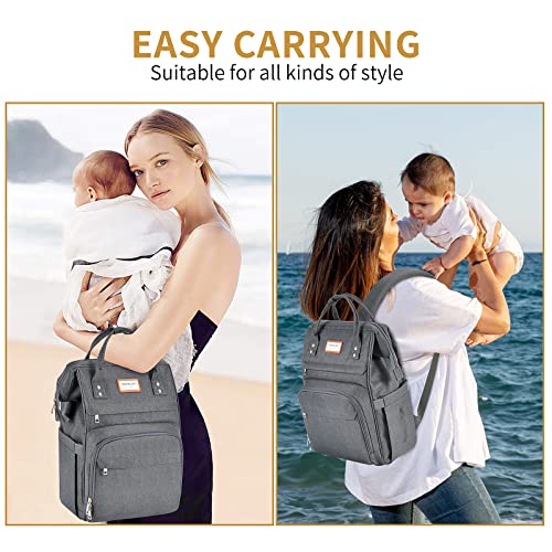 Diaper Bag Backpack, Mokaloo Large Baby Bag for Boys & Girls,Travel Backpack with USB Charging