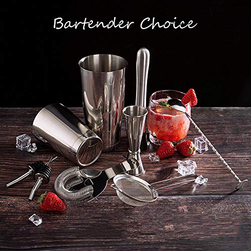 Cocktail Shaker Set, Cocktail Mixer, Cocktailset Aus Edelstahl Barmass, Barstössel, Barlöffel, Barsieb – Bild 8