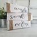 Wash Soak Relax Bathroom Decor Set Wood Distressed Farmhouse Signs