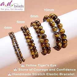 AD Beads Handmade Gemstone Stretch Elastic Bracelet