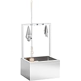 TONGMO Stainless Steel Floor Mop Sink, Mop sink with Cleaning Tool Rack | 19" x 22" x 12"