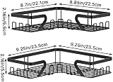 KEGII Corner Shower Caddy No Drilling Adhesive Stainless Steel Black view 7