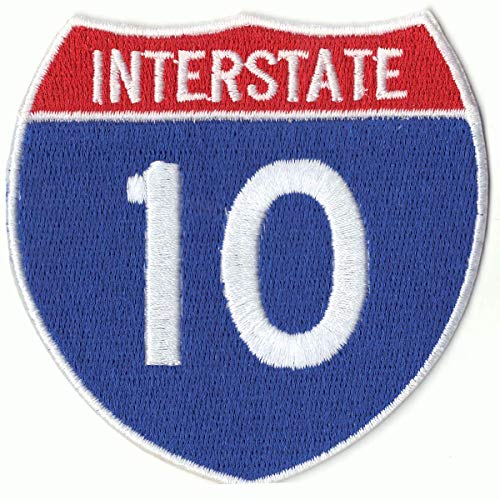 Houston Freeway Interstate 10 I-10 Sign Logo Embroidered Iron on Applique Patch
