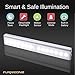 Furnizone Motion Sensor Closet Light Stick On Cabinet Light Strip Night Light Portable Wireless LED Stair/Step Light Bar Rechargeable with Magnetic Strip (White)