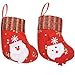 Ivenf Christmas Mini Stockings, 12 Pcs 6 inches Felt with 3D Santa Snowman, Gift Card Cutlery Bags Silverware Holders, Bulk Treats for Neighbors Coworkers Kids Cats Dogs, Small Red Xmas Tree Decor Set