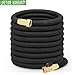 growfast Garden Hose, 100 Feet Expandable Lightweight and Durable Water Hose with 3/4 Nozzle Solid Brass Connector Flexible Stretch Hosepipe for Heavy Duty Commercial Use and Watering, Washing