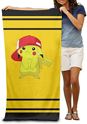 Ouidtk Pokemon Pocket Monster Pikachu Beach Towel For Adults