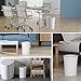 Small Trash Can 10 Liter/2.6 Gallon Hide Garbage Bag, Bath Bedroom Kitchen Wastebasket for Office Home Eco-friendly, Modern Round Garbage Can White Plastic with Drawstring Trash Bags 30 Counts