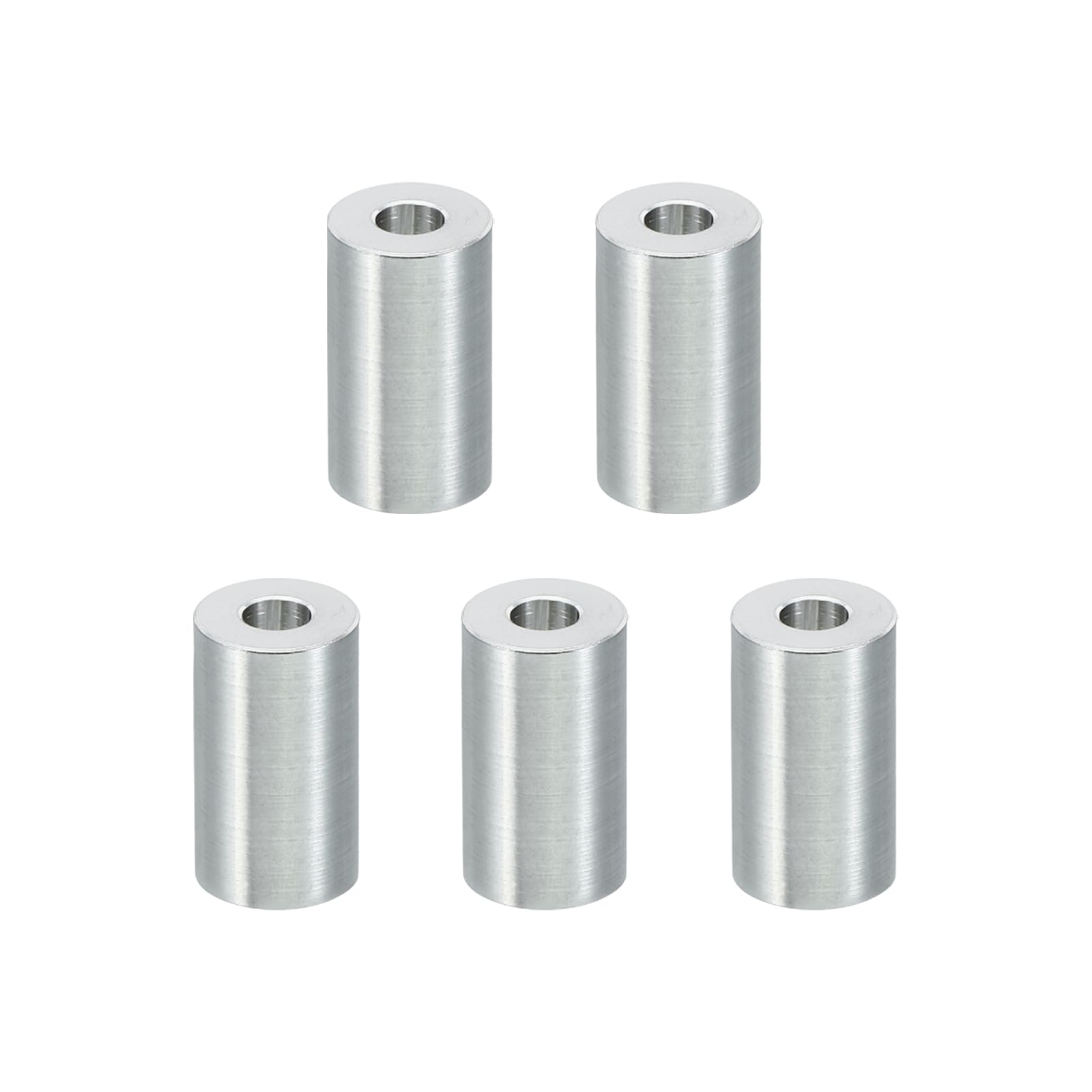 PATIKIL M6 Aluminum Spacers, 5 Pcs Metal Spacer Aluminum 6.2mm ID x 15mm OD x 30mm L Aluminum Spacer Screw Standoff Round for 1/4" or M6 Screw Bolts