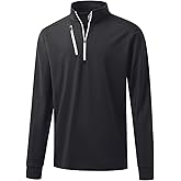 DEOLAX Mens Quarter Zip Pullover Dry Fit Mock Neck Office 1/4 Zip Pullover Mens Solid Thermal Golf Sweatshirts for Men