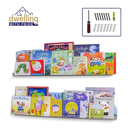 Acrylic Shelf 36 Inch (2Pack) - Book Shelves, Spice Rack & Floating Display for Toys and Photos - Acrylic Wall Shelf for Makeup and Cosmetic Product - Clear Floating Shelves for Books & Magazines - Thumbnail 7