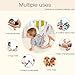MBJERRY Infant Bamboo Fiber Waterproof Changing Pad - Natural Organic Cotton Mattress Pad Cover - Reusable Portable Changing Mat for Home and Travel (11.8 x 17.7 Inch, Brown & Green & White Stripes)
