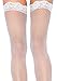 Leg Avenue Women's Plus Lace Top Fishnet Stockings, White, One Size