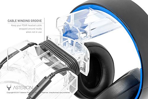 PSVR Charging Stand with Optional Illumination by Asterion Products – Rapid AC Charger Display holds the PlayStation VR Headset, (2) DualShock 4, (2) Move Controllers & Headphones