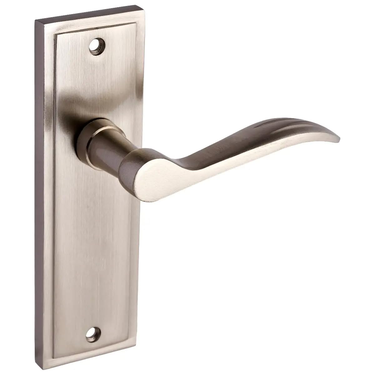 Designer Levers - Berkeley Modern Design Lever Door Handle - 1 Pair - Satin Nickel - Latch Door Handle - Interior Use
