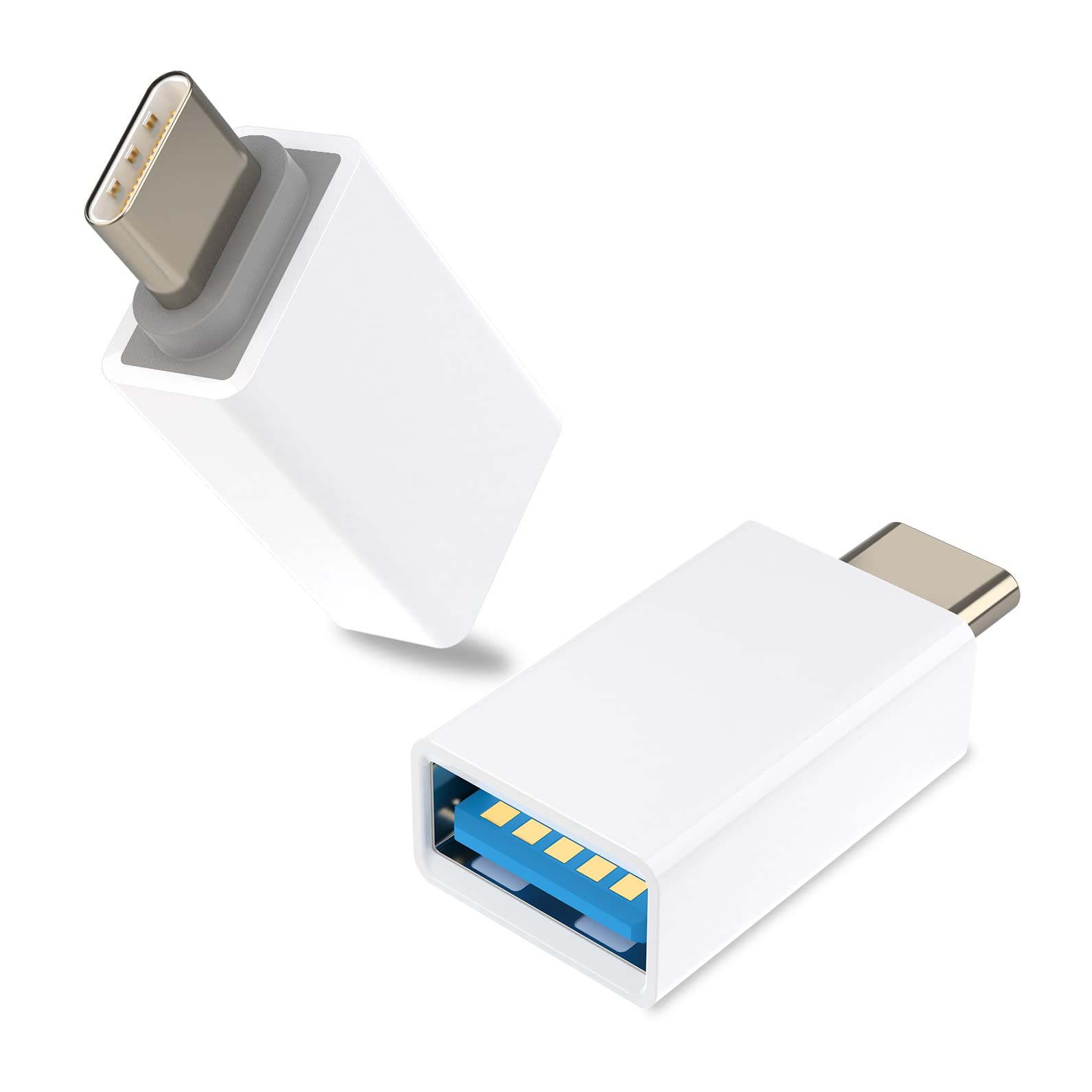 USB C to USB Adapter Pack-2,USB-C Male to USB 3.0 Female Adapter for iPhone 16/15,MacBook Pro iMac iPad Pro/mini 6 Pixel 6 5 4 xl USB C Wall Plug Charger and Any Type C or Thunderbolt 4/3 Devices