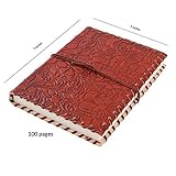 Back To School Store Indya Gifts Handmade Leather Journal Diary Notebook Men Women Beautiful Floral Hand Embossed (7