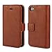 iPhone 4 case,iPhone 4s wallet Case, Wallet Leather Folio [ Slim Fit ] [ Heavy Duty Protection ] Soft TPU Back Kickstand Case for iPhone 4 / 4s with Magnetic Closure and Wrist Strap - Brown