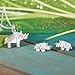 Boma Jewelry Sterling Silver Origami Rhinoceros Stud Earrings