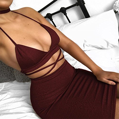 image for Minisoya Womens V Neck Party Clubwear Racy Bodysuit Bodycon Pencil Dre