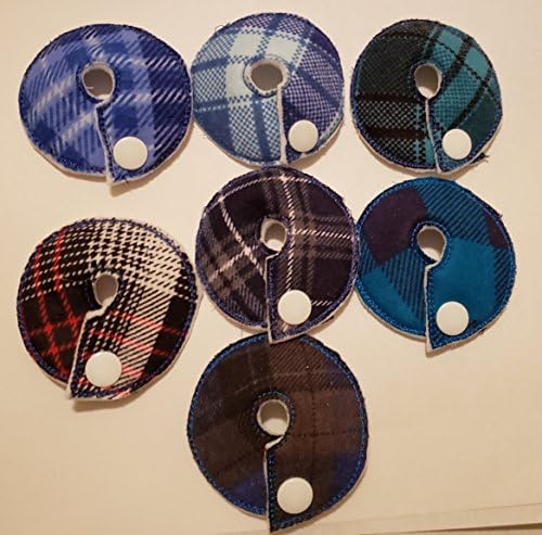 Adorable Pads G/J Tube Pad Boys Plaid 7 pads RTS Organic Bamboo extra soft fleece next to the skin Feeding Tube