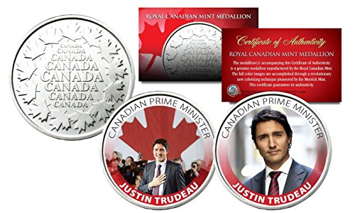 JUSTIN TRUDEAU Royal Canadian Mint Medallions 2-Coin Set Canadian Prime Minster
