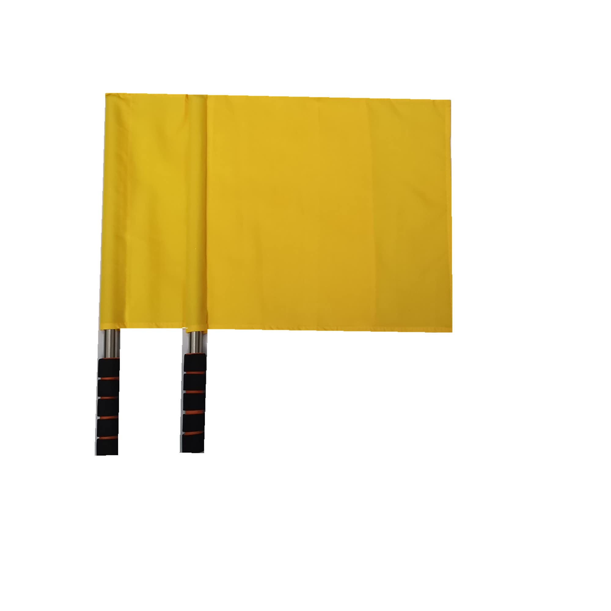 Stormflag 2pcs Sports Referee Flags with Pole Foam Handle Football Hand Flags Rugby Linesman Flags Referees Assistant Equipments Small Signal Flag Stainless Steel for Sports Competition(Yellow)