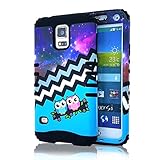 Galaxy S5 Case, Samsung Galaxy S5 Case - Hybrid Three Layer Armor Defender Case Cover Shock-Absorption / Impact Resistant Bumper for Galaxy S5 / Galaxy i9600 (Space Owls)