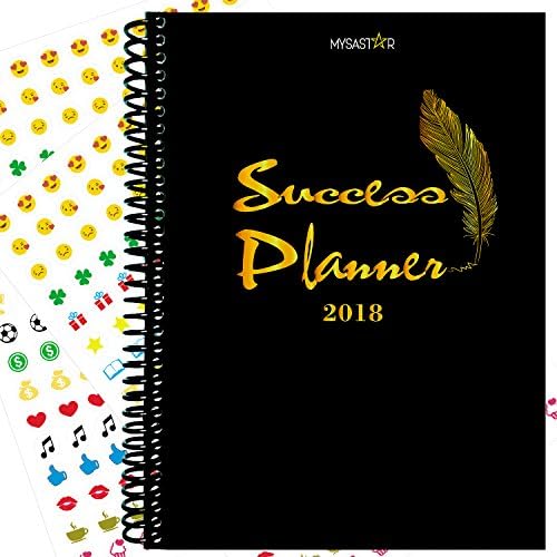 -- CLEARANCE SALE -- Happy 365 Days Planner 2018 Agenda for Productivity, Passion, Style. A5 Daily/ Weekly/ Monthly/ Yearly Organizer With Super Thick Paper, Inspirational Stories and Coloring Pages