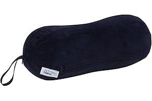 Tempur-Pedic All-Purpose Memory Foam Travel Pillow, Peanut-Shaped Lumbar Pillow for Neck and Back Pressure Relief, Navy