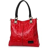 AIDRANI Women's Layer Cowhide Handbag with Soft Leather Broadband Large Capacity Business Bucket Shoulder with Letter