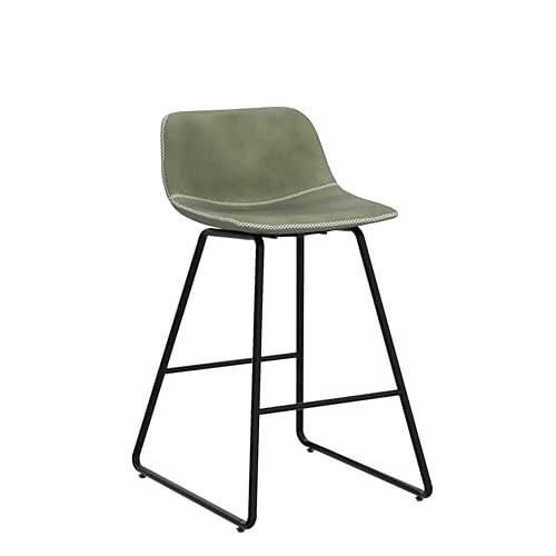 HeuGah Green Bar Stools Set of 3, 26 Inch Barstools with Metal