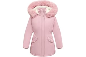 CICVSOC Girl's Long Coat Waterproof Winter Kids Outerwear Warm Parka Puffer Jacket with Hood