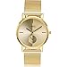 Women Mesh Watch Gold Analog Quartz Movement Simple Design Dress Watch Thin Case Stainless Steel Strap Waterproof Magnetic Ladies Luxury Wrist Watch (Gold)