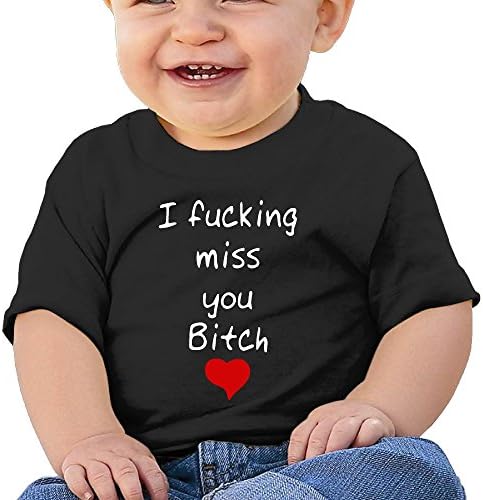 Love You Bitch (1) Baby's Boy's&amp;girls Infants Round Collar For 6-24 Months Newborn Baby Size 12 Months Black