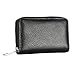 Alimei Genuine Leather Credit Card Holder Zipper Wallet Card Organizer with 26 Card Slots (26 Card Black)