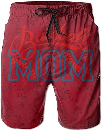 POUYNY Baseball Mom Pride Boys Elastic Waist Quick-drying Swim Trunks Home Board Shorts Boardshorts