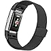 Maledan for Fitbit Charge 2 Bands, Stainless Steel Milanese Loop Metal Replacement Accessories Bracelet Strap with Unique Magnet Lock for Fitbit Charge 2 HR Black Small