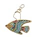 Cenda DIY 5D Diamond Painting Keychain,Full Drill Diamond Painting Pendant Mosaic Making Key-Chains Key Ring Phone Charm Bag Pendant Decor Accessory,Gold Fish