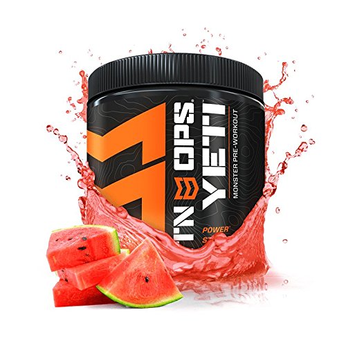MTN OPS Yeti Monster Pre-Workout Supplement, Nitric Oxide Booster (No Crash), Watermelon Flavor, 30 Servings Per Container