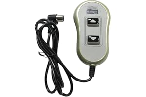 OCTORA Relaxor Lift Chair Lighted Hand Control 11560UX - 2 Button Function - Silver Plastic - Compact - Ergonomic - For Lift Chairs & Power Recliners