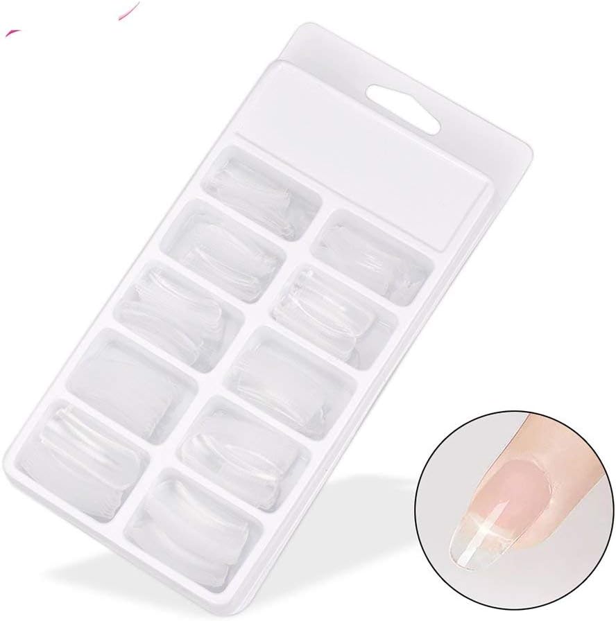 100Pcs Clear Nail Forms Full Cover Quick Building Gel Mold Tips Nail Extension