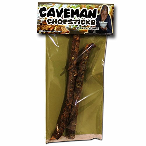 Caveman Chopsticks - Funny Chopsticks - Funny Gag Gifts - Gag Gifts for Dieters - Primitive Eating Utensils - Primitive Utensils by Gears Out