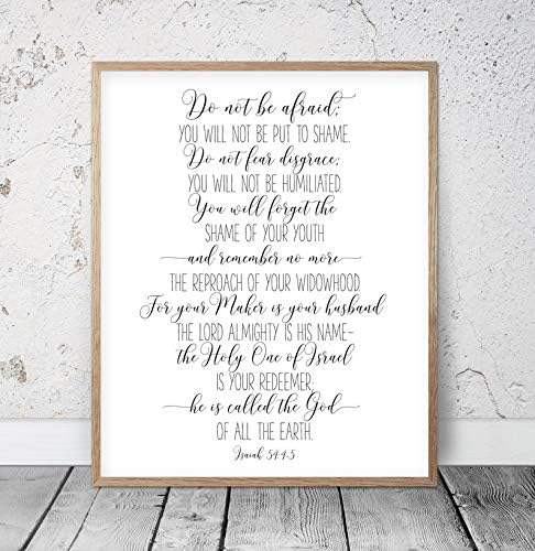 daoyiqi Wood Pallet Plaque with Frame Do Not Be Afraid, Isaiah 54:4, Bible Verse Printable Wall Art, Christian Gifts, Bible Quotes, Scripture Prints, Nursery Decor, Kids Room Art Quote Sign