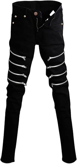 Amazon Betuslineメンズファッションロックゴシックパンクrevitsジーンズパンツズボン チェーン Us サイズ 34 カラー ブラック ジーンズ 通販