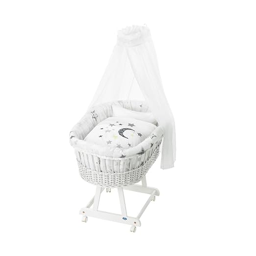 Alvi Set für Stubenwagen/Stubenwagenset Silver Star grau 786-9